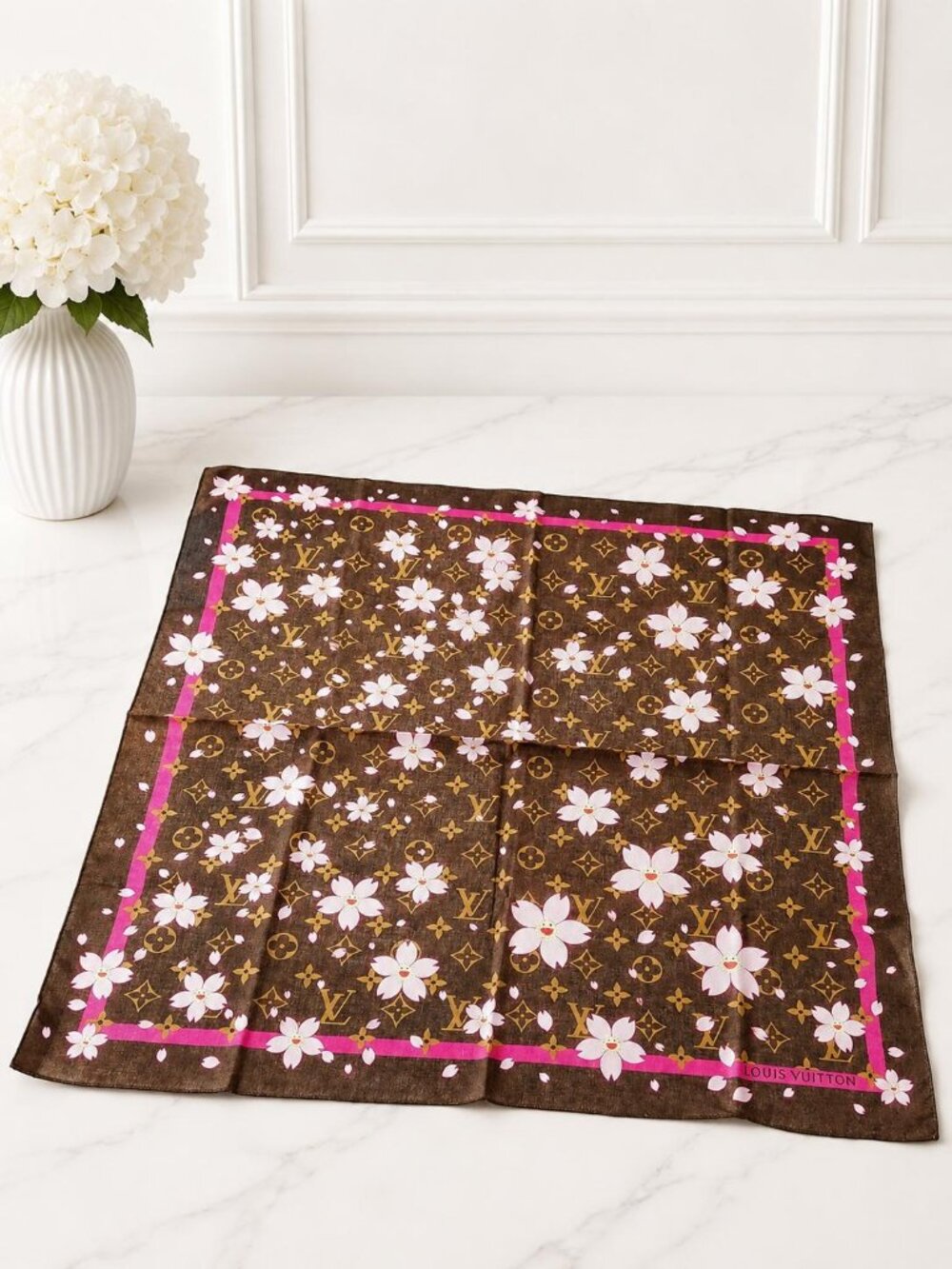Authentic Louis Vuitton Murakami Cherry Blossom Scarf